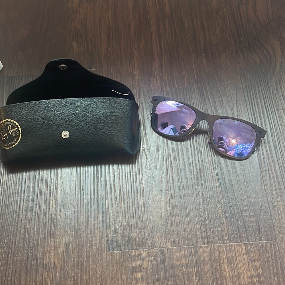 Purple ray bans with case